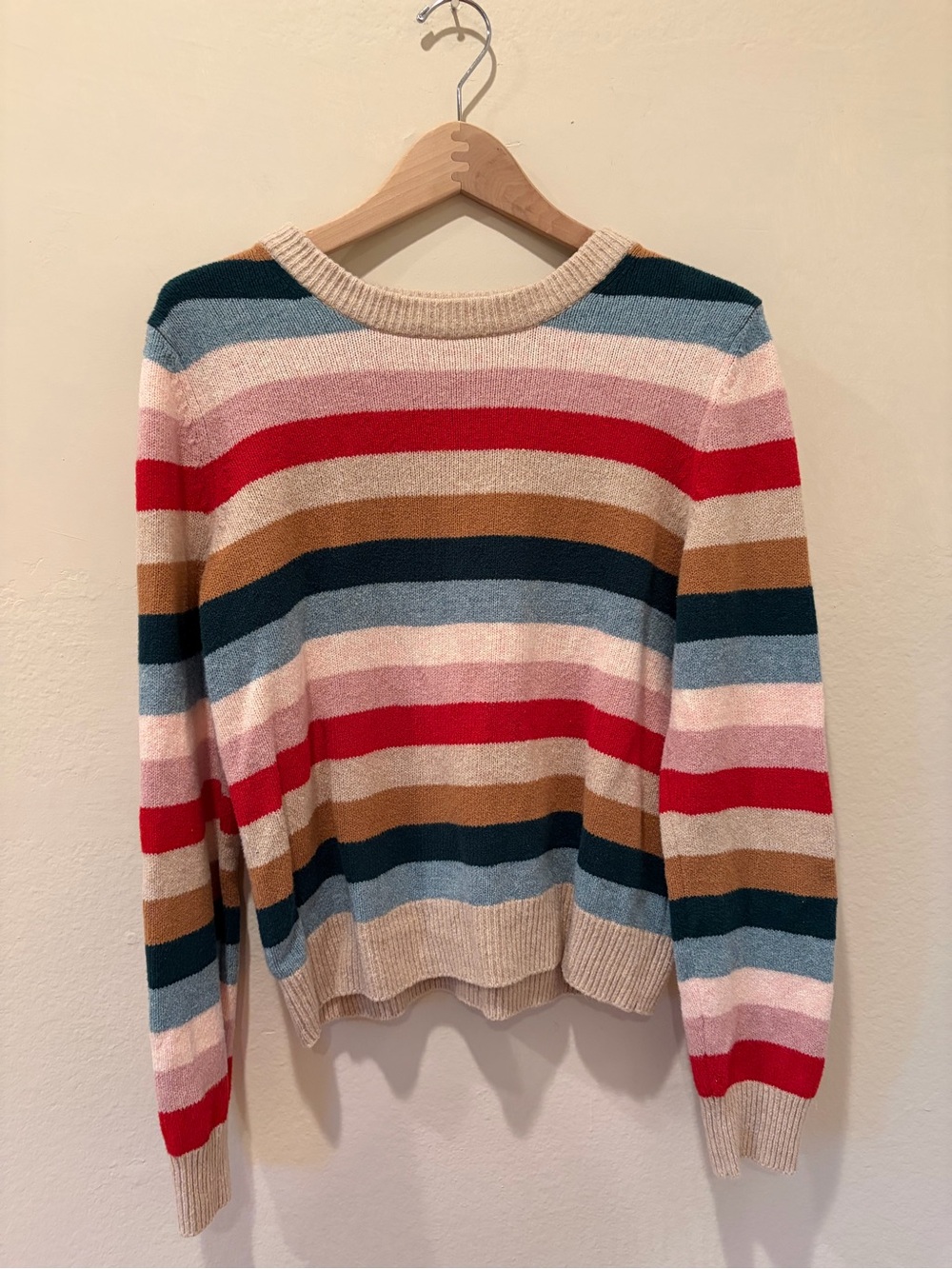 GAP Multicolor Crazy Striped Crewneck Sweater